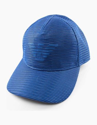 Emporio Armani Mens Emporio Armani Rete 3d Logo Baseball Cap Blue - Size: L