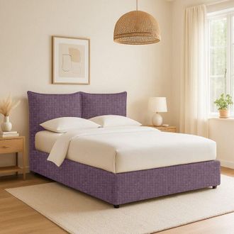 Dmora Cama Doble Uckfield, Desenfundable, Hecho En Italia, Violeta Lila