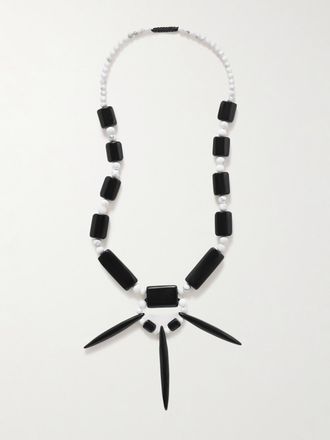 Gabriela Hearst Collana In Cordoncino Con Ossidiana E Howlite - Nero