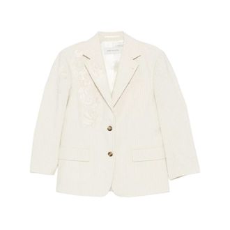 Dries Van Noten Blazers, female, Beige, Size: S Birdy Single-Breasted Jacket