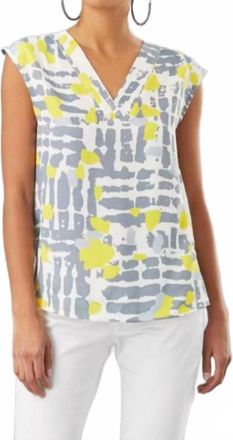 Lola & Sophie Vneck Sleeveless Shirt In Grey