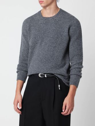 Drumohr Crew-Neck Lambswool Jumper with Ribbed Trim