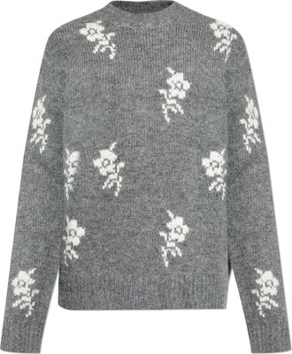 Jil Sander Wollen trui - Heren - Ronde hals truien - Grijs - L - Wol - Truien & Vesten