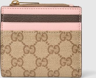 Gucci Small Wallet With Multicolor Slots, Beige, Original GG Fabric