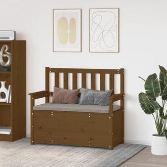 vidaXL Vidaxl - Banco De Madera Maciza Pino Marr&oacute;n Miel 112,5x51,5x96,5 Cm