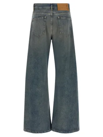 Maison Margiela Wide-Leg Distressed Denim Jeans - Blue