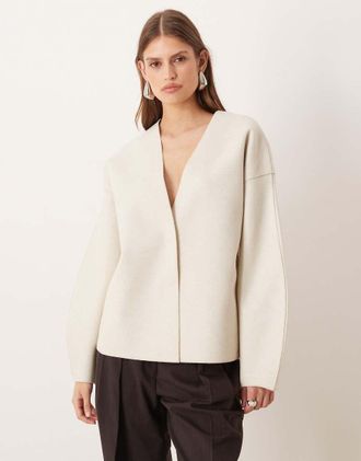 Vila Giacca corta leggera colore neutro molto chiaro mélange