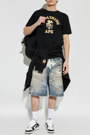 A Bathing Ape T-shirt With Logo, Mens, Black