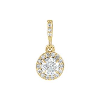 Diamond2Deal 14k Gold 1/2ct Lab-Grown Diamond Halo-Style Pendant