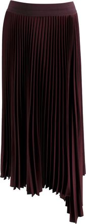 Joseph Burgundy Asymmetric Pleated Midi Skirt Size XL