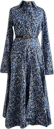 Michael Kors Collection blue ditzy floral shirt-waister dress Size XS