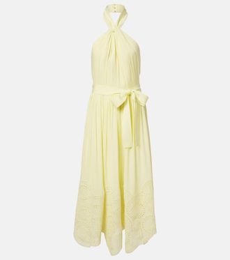 Elie Saab Halterneck silk-blend midi dress