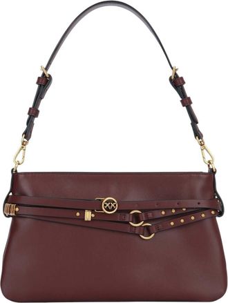 Pinko Burgundy Logo Small Shoulder Bag