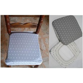 Trade Shop Trade Shop - Juego De 6 Fundas De Cojines Para Silla Con Banda Coj&iacute;n Acolchado Desmontable