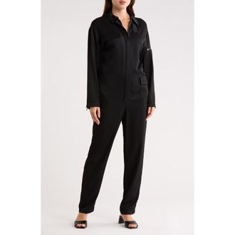 Longchamp Long Sleeve Utility Jumpsuit in Black at Nordstrom Rack, Size 4 Us / 36 Fr