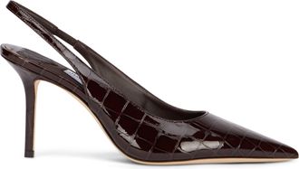 Jimmy Choo London Womens Slingback Pumps Love Sb 85 Elderberry Leather