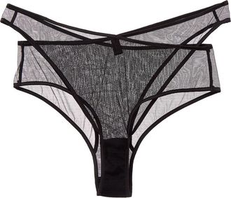Kiki De Montparnasse Kiki de Montparnasse Maxim High-Waist Silk-Trim Panty