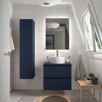 Cygnus Bath Mueble de Baño BEQUIA 60cm Azul satinado con encimera (lavabo no incluido)