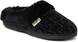 Dearfoams Claire Cable Knit Chenille Clog Slipper in Black at Nordstrom, Size X-Large