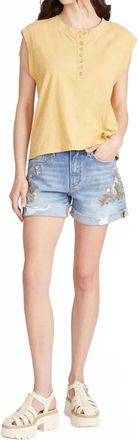 Free People Frannie Jean Short In Floral Fields
