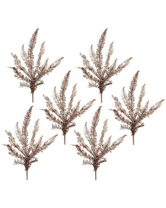 Melrose International Set Of 6 Icy Winter Fern Spray