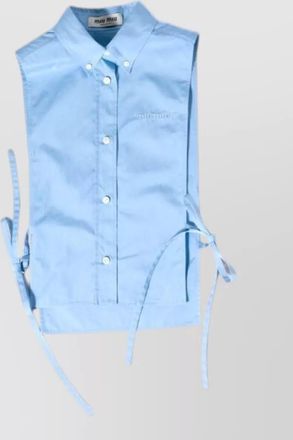 Miu Miu sleeveless wrap top side tie design