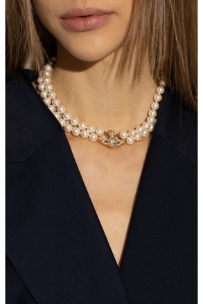 Vivienne Westwood Graziella Double Choker, Womens, Cream
