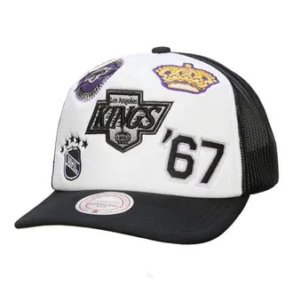 Mitchell & Ness Mens Mitchell & Ness White/Black Los Angeles Kings Gridlock Trucker Adjustable Hat at Nordstrom