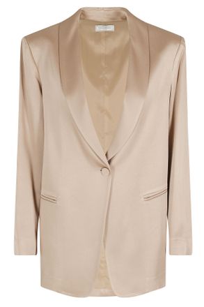 Antonelli Beige Edward Shawl-Lapels Acetate-Blend Blazer