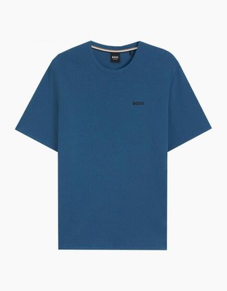 HUGO BOSS Mens Hugo Boss Mens Blue Crew Neck Waffle T-shirt - Navy - Size: 40