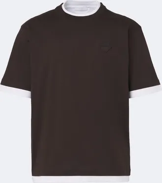 Prada Layered cotton jersey T-shirt