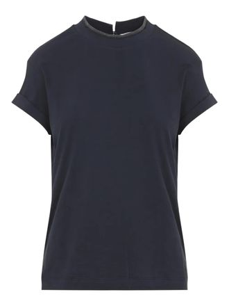 Brunello Cucinelli high-neck T-shirt - Blauw