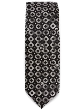 Dolce & Gabbana Cravatta con logo jacquard - Nero