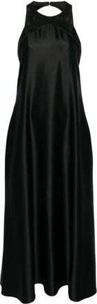 Giorgio Armani open-back silk midi dress - women - Silk/Viscose/Metallic Fibre - 42 - Black