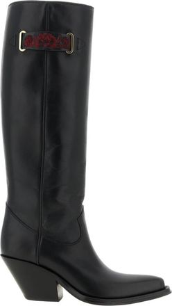 Chlo&eacute; Azelan Hoge Laarzen - Dames - Cowboylaarzen - Zwart - 37 EU - Leer - Schoenen