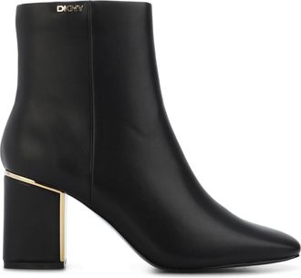 DKNY Womens Cianna Heeled Boots in Black Leather - Size UK 6