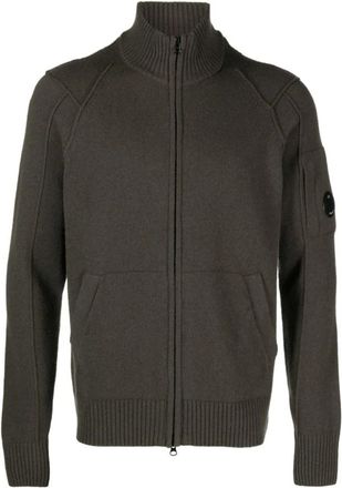 C.P. Company Cardigan - Heren - Vesten - Groen - 3XL - Wol - Truien & Vesten