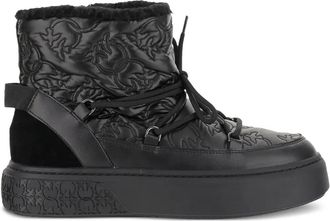 Pinko quilted platform boots - women - Nylon/Rubber/Artificial Fur - 37 - Black