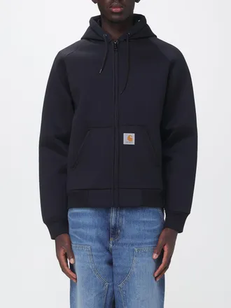 Carhartt Work in Progress Zip-Up Cotton Blend Hoodie with Contrast Logo