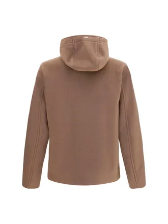 Herno Hooded Button-Front Jacket - Brown