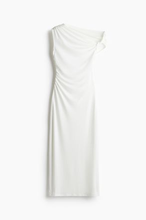 H&M One-Shoulder-Kleid mit Twistdetail - Weiss