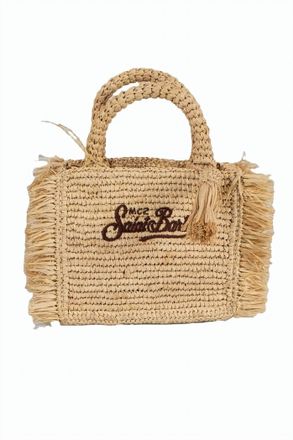 MC2 Saint Barth Rectangular Woven Handbag with Decorative Tassel
