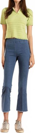Avenue Montaigne Leo Cropped Flare Cut Jeans In Light Denim