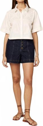 Cleobella Montana Button Front Blouse In Ivory