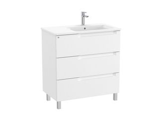 Roca Roca - Pack Unik Mueble De 3 Cajones + Lavabo A La Derecha Aleyda Color: Blanco Mate - Medidas: 805x460x740 Mm