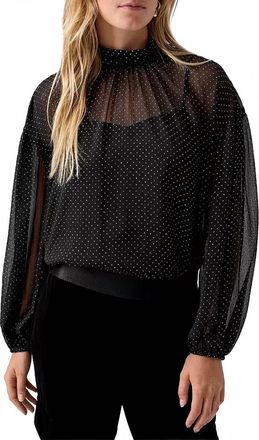 Sanctuary Sheer Volume Blouse In Black