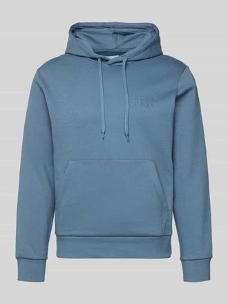 Jack & Jones Jack & Jones Hoodie mit Label-Print und K&auml;nguru-Tasche in Jeansblau, Gr&ouml;&szlig;e M