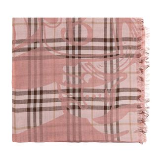 Burberry Scarves, unisex, Pink, Size: ONE SIZE Wool scarf