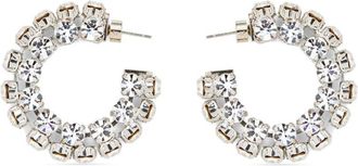 Area small crystal hoop earrings - women - Brass/glass - One Size - Silver