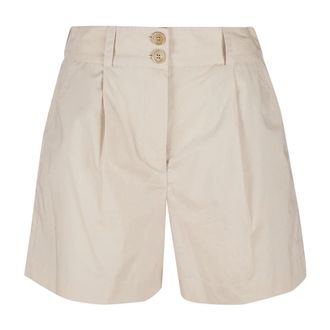 Woolrich Poplin Shorts - Dames - Korte Broeken - Beige - M - Katoen - Korte Broeken
